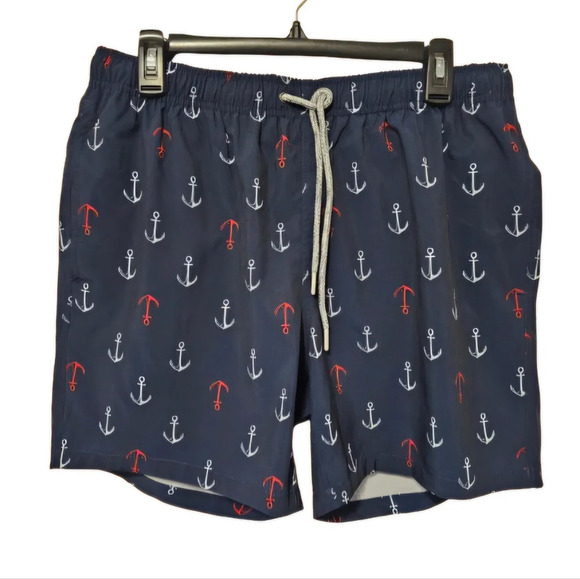 Rainforest Navy ⚓️ Anchor Swim Trunks Men's Size Medium NWT - Picture 1 of 10